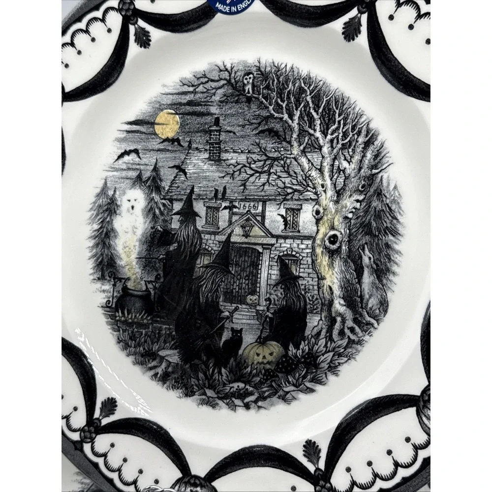 The Witches Coven Dinner Plates By Royal Stafford Halloween 11 Inch Set Of 4 New